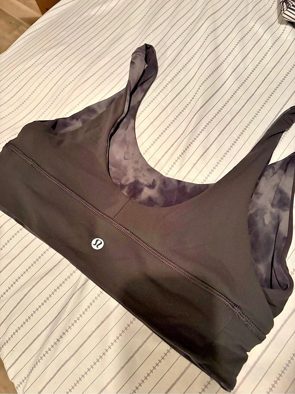 lululemon Align Reversible Bra Tie-Dye Black & Gray Size 10